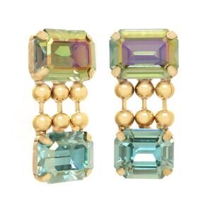 NEW TOVA women's sadie swarovski crystals earrings in multi color